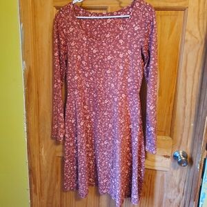 Pact Pink Floral Scoop Neck Dress